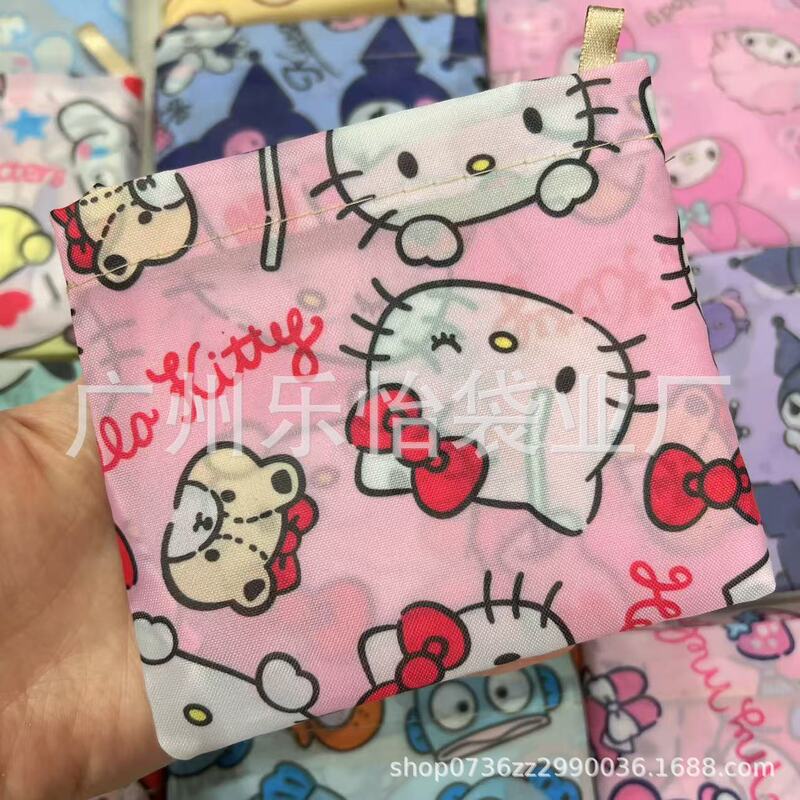 新图卡通210D小号可折叠购物袋小号涤纶环保袋卡通手拎单肩包|undefined