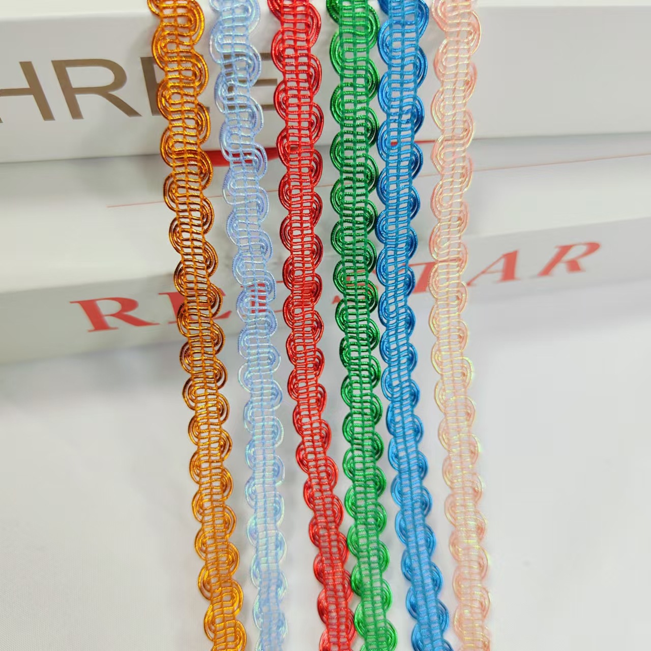 9mmmm en stock de encaje de curvatura media en forma de onda de S de oro de plata de alambre DIY accesorios decorativos