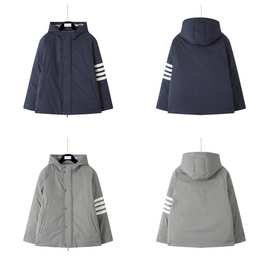 TB新款四杠羽绒服女士休闲外套90鸭绒男女同款时尚短款连帽羽绒服