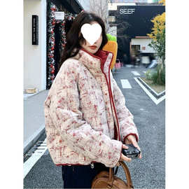 红色小香风羽绒服女冬季高级感减龄漂亮洋气白鸭绒短外套流行爆款