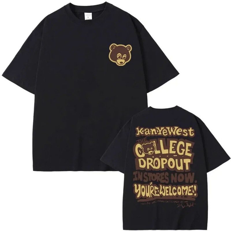 European Size Cross-Border [European Size Cotton T-Shirt] Best Famous Kanye West The College Dropou