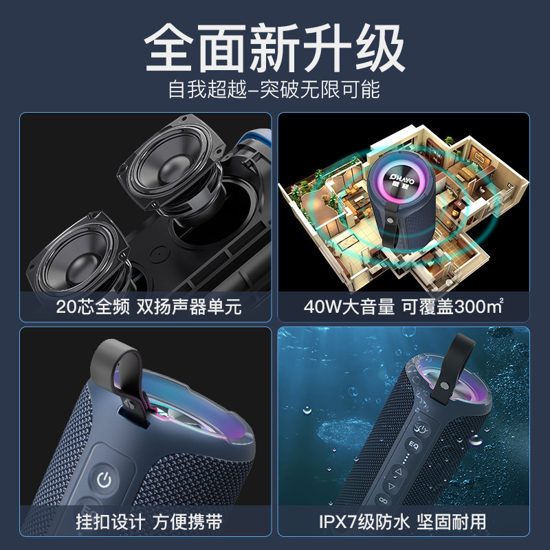 Reden X8PRO Bluetooth スピーカー屋外防水ポータブルサブウーファー超長バッテリー寿命高品質ハイパワースピーカー|undefined