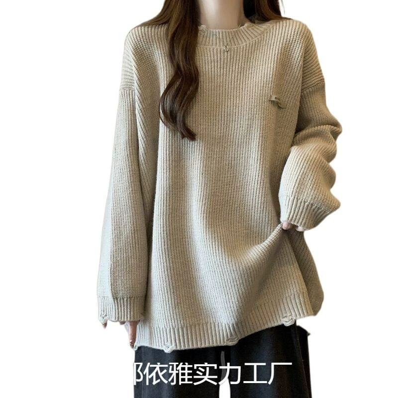 Knitted sweater, plus size, loose fit