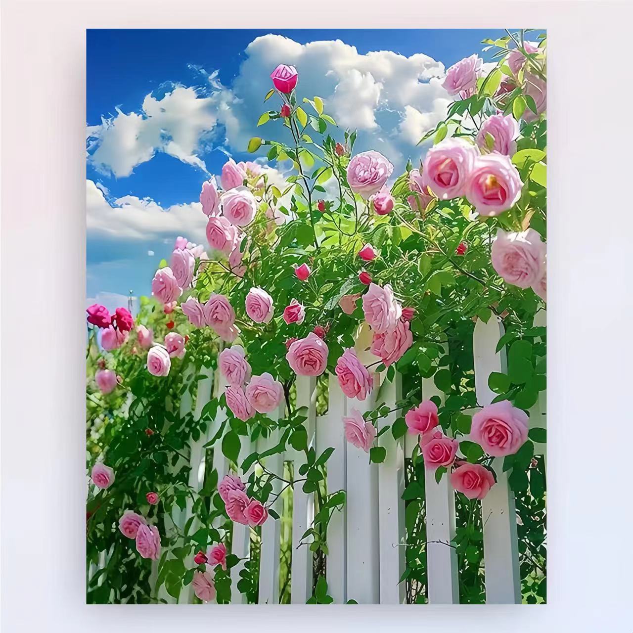 Manual DIY productos de pintura al óleo de estilo chino, plantas, flores, paisajes decorativos estéticos, pintura colgante, nicho fresco, pintura a mano