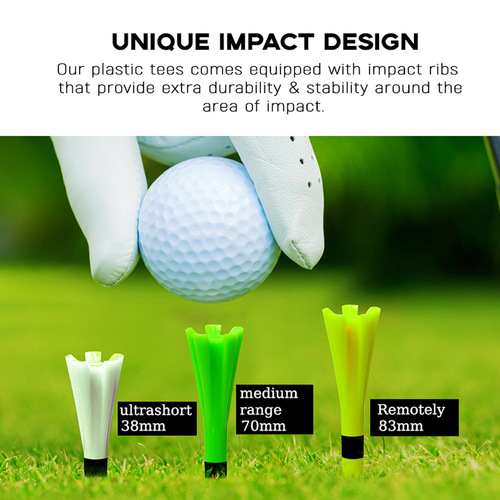 Golf Ball Pin 83mm Plastic Tee Five-Claw Striped Durable Ball Holder Low Resistance Golf Tee Multicolor