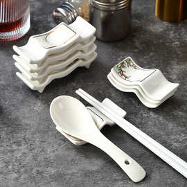 酒店三用筷托筷架陶瓷餐具高档餐厅多用筷枕筷子架汤勺托垫筷子托