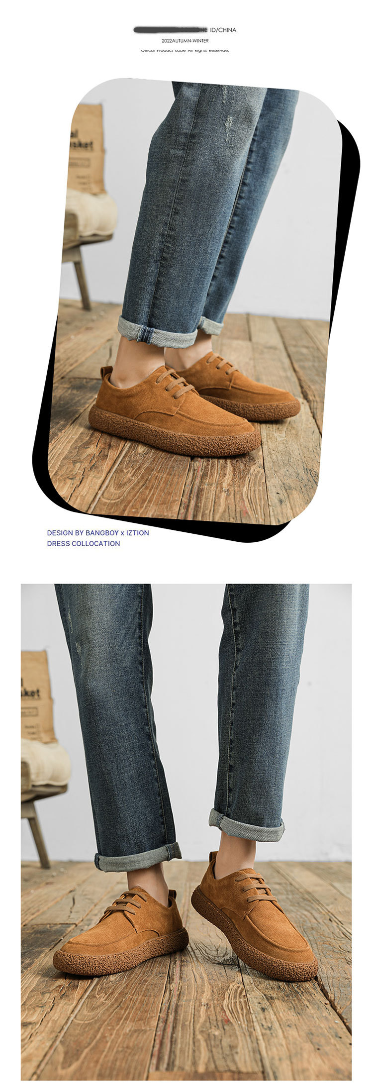 Spring new leather suede cowhide low-top lace-up outdoor wear-resistant retro casual shoes_vogvips.com
