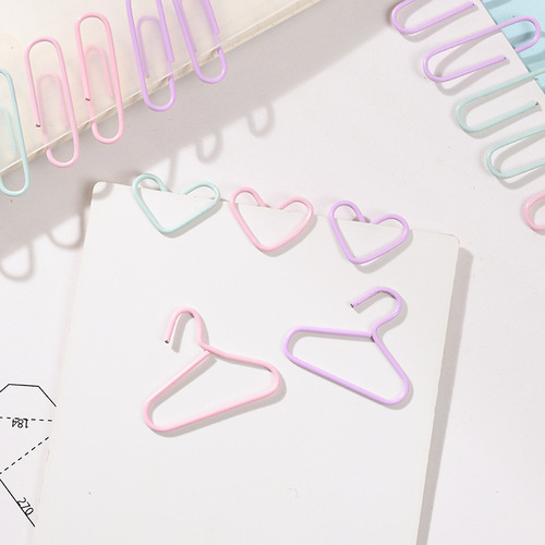Creative paper clip long tail clip binding combination cute student stationery paper clip round head clip ticket clip stationery set