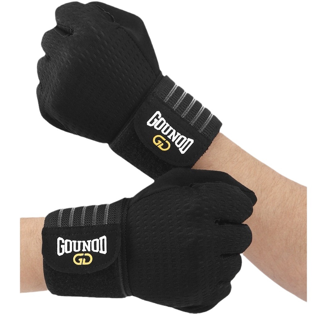 GOUNOD fitness gloves lengthened sports breathable wear-resistant half finger gloves Barbell equipment weightlifting iron exercise