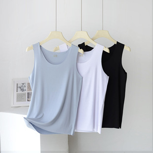 100 Count Modal Men's Vest Seamless Ultra-Thin Summer Sweat-Absorbent Cool Vest Pure Color Bottoming Sleeveless Vest