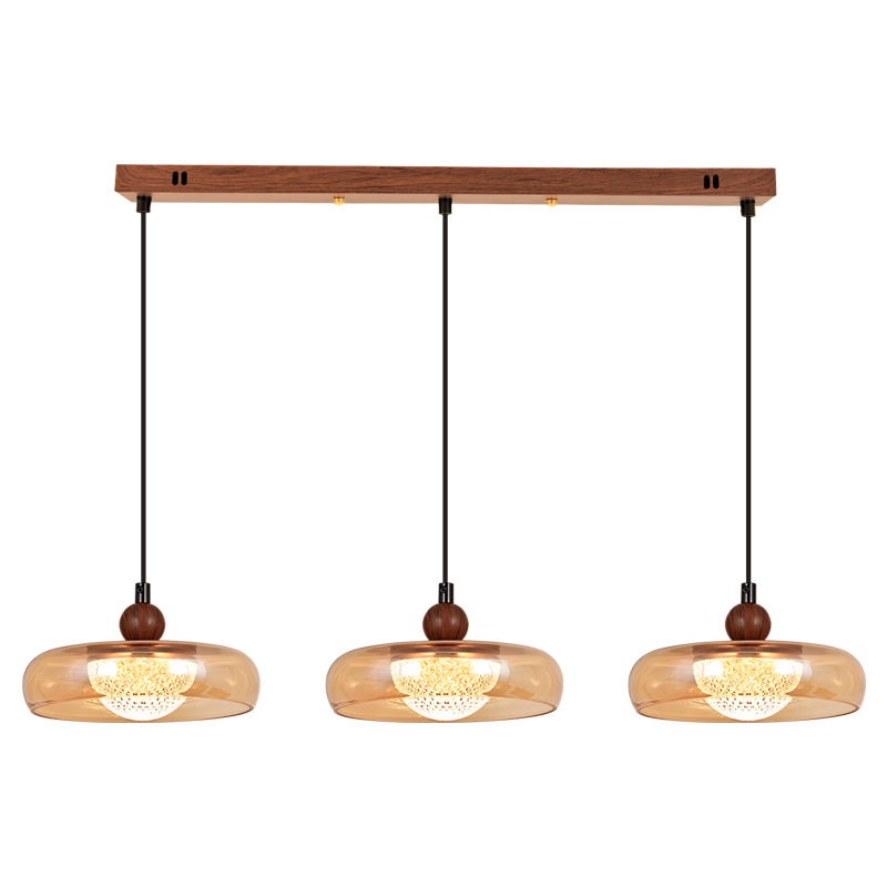Lámpara de comedor nueva lámpara de mesa retro estilo medieval lámpara de mesa de comedor luces de vidrio de tres extremos L271