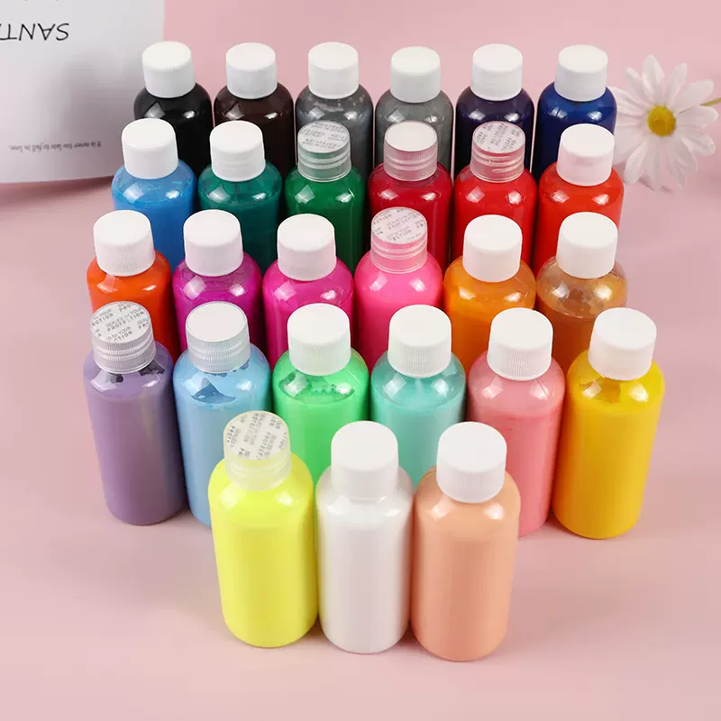 厂家直供网红diy暴力熊流体熊颜料大瓶儿童绘画彩绘丙烯颜料批发