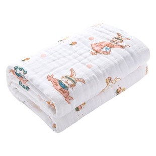 Baby Bath Towel Air-conditioning Quilt Soft Newborn Package Spring and Summer Cotton Gauze Cover Blanket Baby Bath Towel