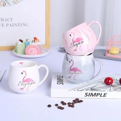 創意大理石紋搖搖杯卡通陶瓷早餐杯開業活動禮品杯加印logo馬克杯