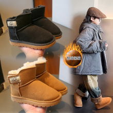 冬季童靴儿童雪地靴羊皮毛一体魔术贴保暖防滑婴儿学步鞋宝宝鞋