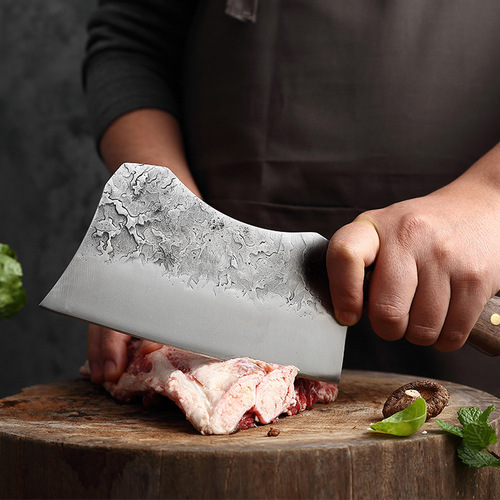 Chinese forged clamp handle chopping knife, sharp kitchen meat slicing knife, chicken, duck and goose meat knife, rib chopping knife
