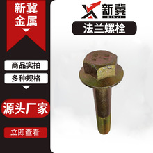法兰螺栓厂家供应铁路桥梁连接管道设备六角铁路专用高强彩锌螺杆