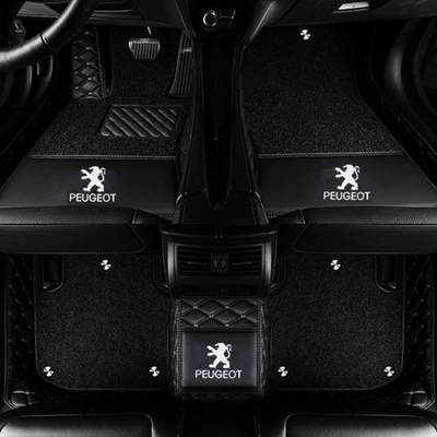 Modelə uyğun ayaqaltı – floor mats Peugeot 307 2008 - peugeot-2008-2014-2019-double-layer-black-rice-black-silk-loop