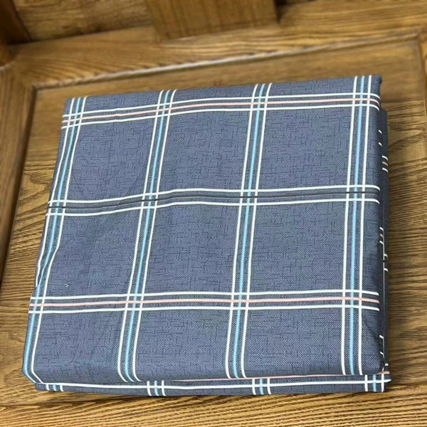 40S dark blue interwoven large grid printing