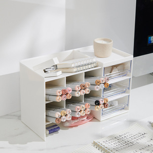 Stackable cosmetic storage box pen holder dressing table desktop student makeup brush lipstick eye shadow puff storage rack