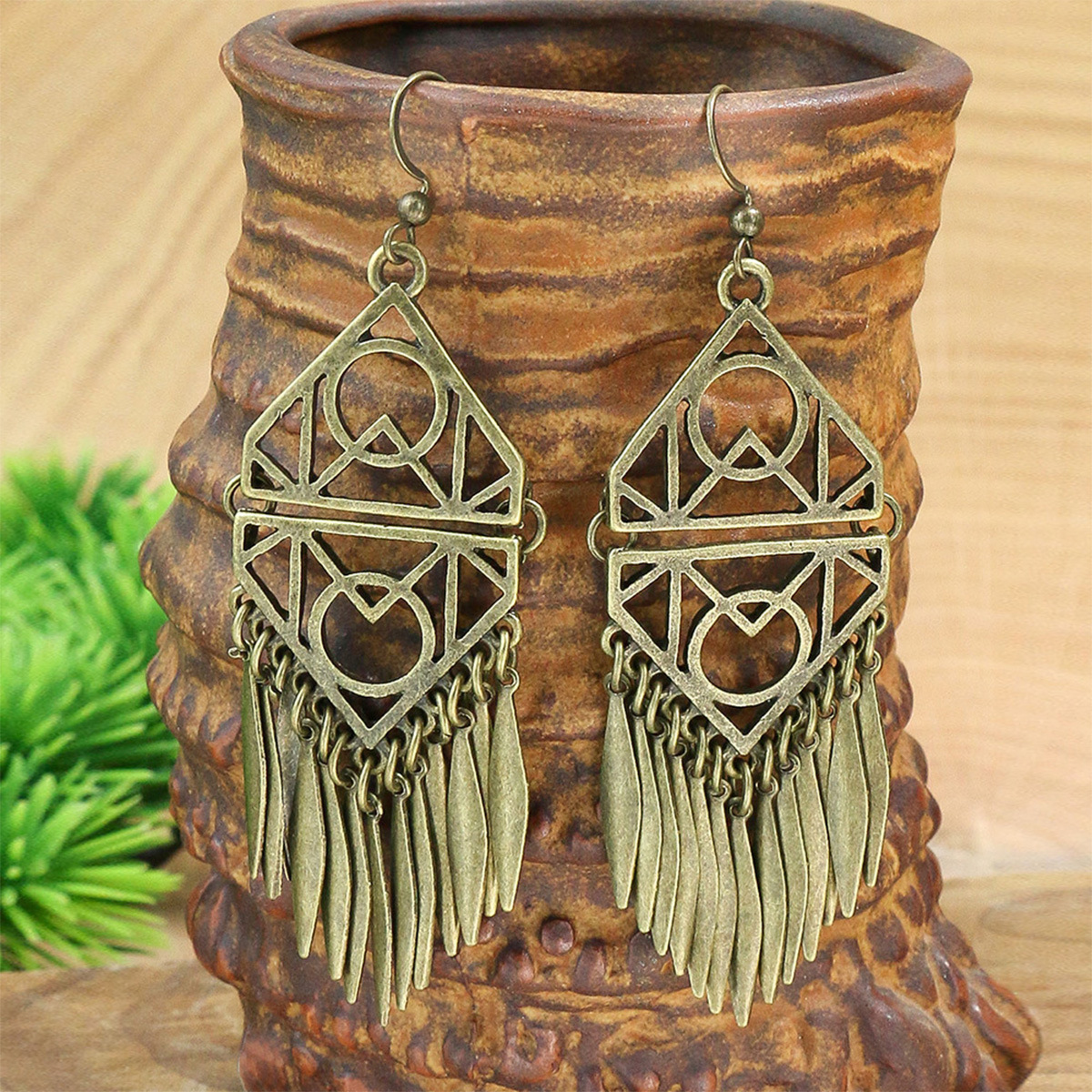 Women's Gender 1 Pair Ethnic Style Geometric Tassel Zinc Alloy Drop Earrings