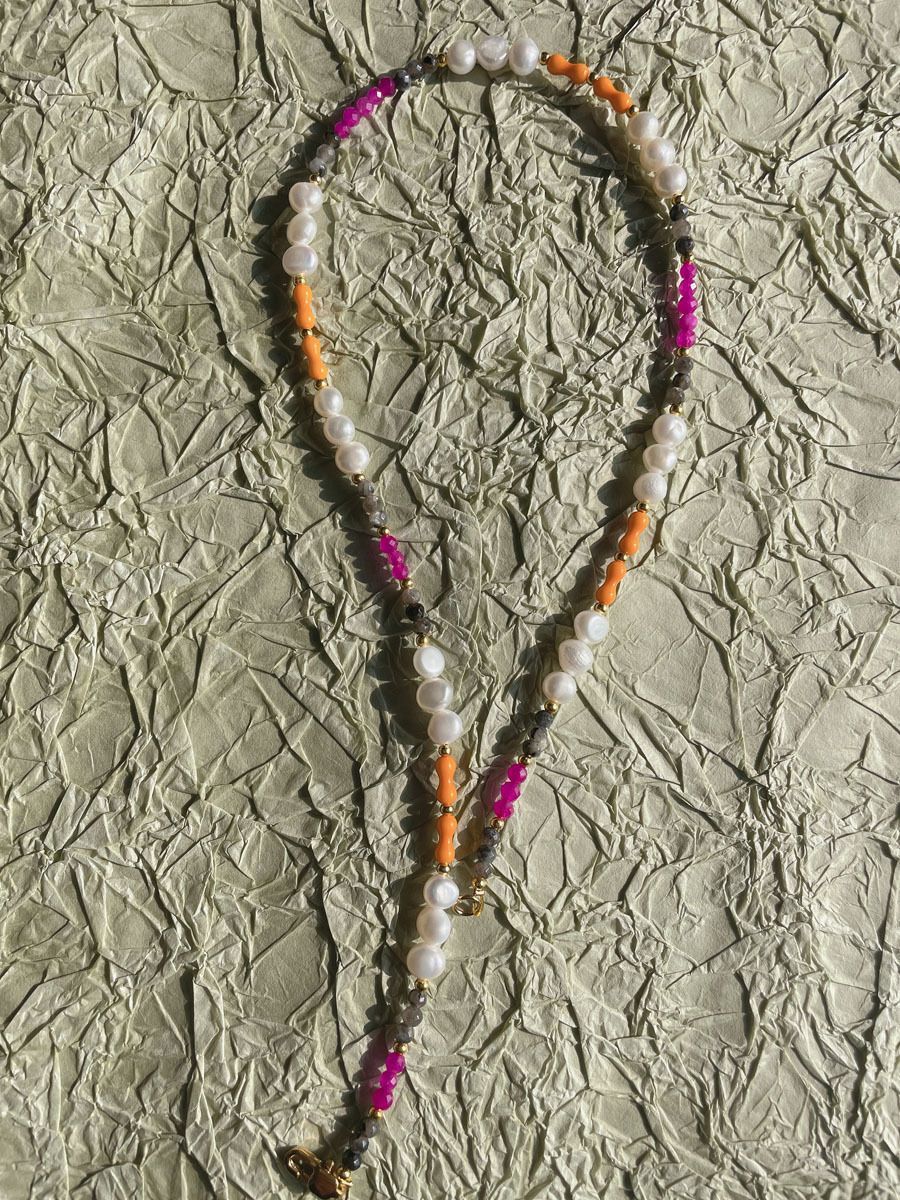 40g Weight Beads Pendant Material Necklace Classification Titanium Steel Chain Material 1 Piece Quantity Holiday, Daily Occasion natural stone, Freshwater Pearl, Titanium Steel Material Geometric Pattern Women's Gender Irregular, Chain Design Simple Style Style Simple Style Geometric Natural Stone Freshwater Pearl Titanium Steel Necklace In Bulk 35