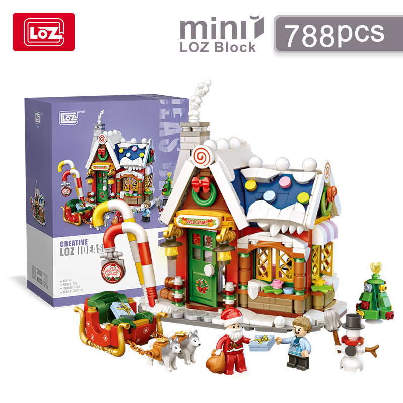 Juguetes para niños, bloques de construcción en línea, juguetes de Navidad, regalos, juguetes de Navidad, decoración, puzzle, ensamblaje