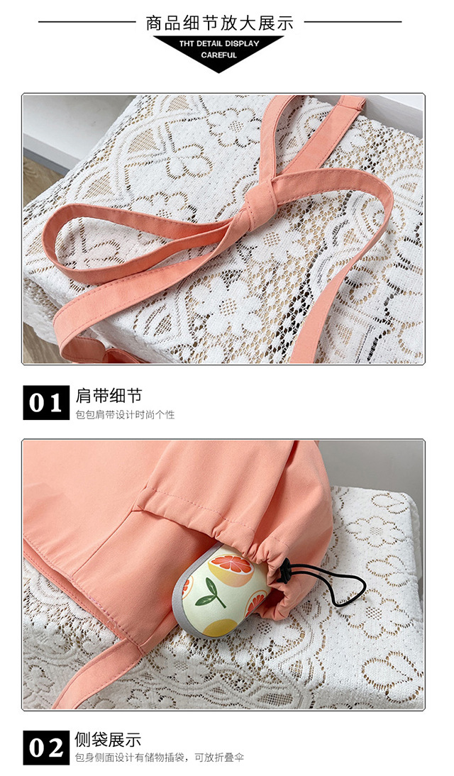 Spring and summer women's bags, ins-style, niche design sense canvas bags, drawstring single-shoulder bags, crossbody bags, college student class bags undefined