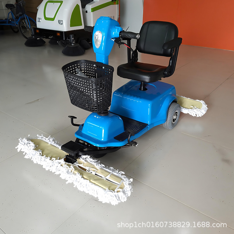 电动四轮尘推车商用清洁设备 工厂车间地面清洁座驾式拖地车