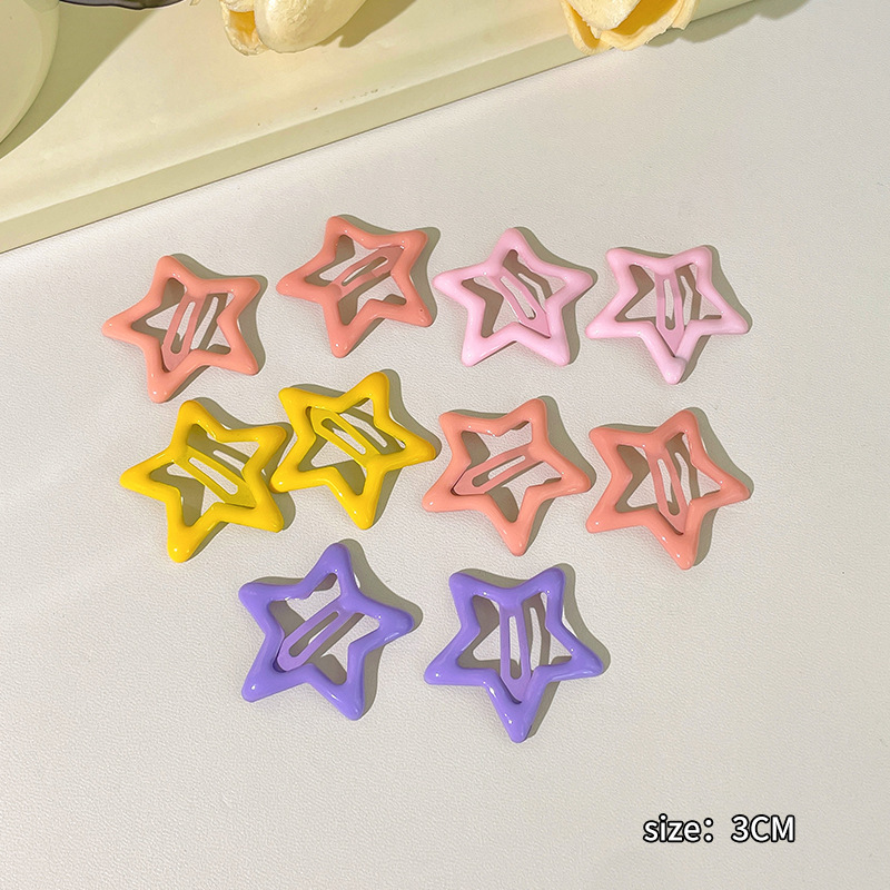 Dopamina de color estrellas amor clip de cabello de la niñez clip de fránta clip de cabello BB clip de cabello adorable joyas de cabello