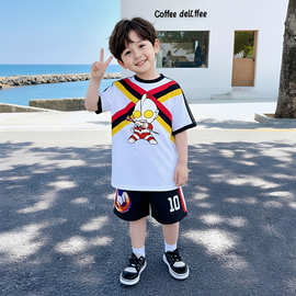 奥特曼男童夏季速干篮球服短袖套装2026新款运动酷帅男孩宝宝衣服
