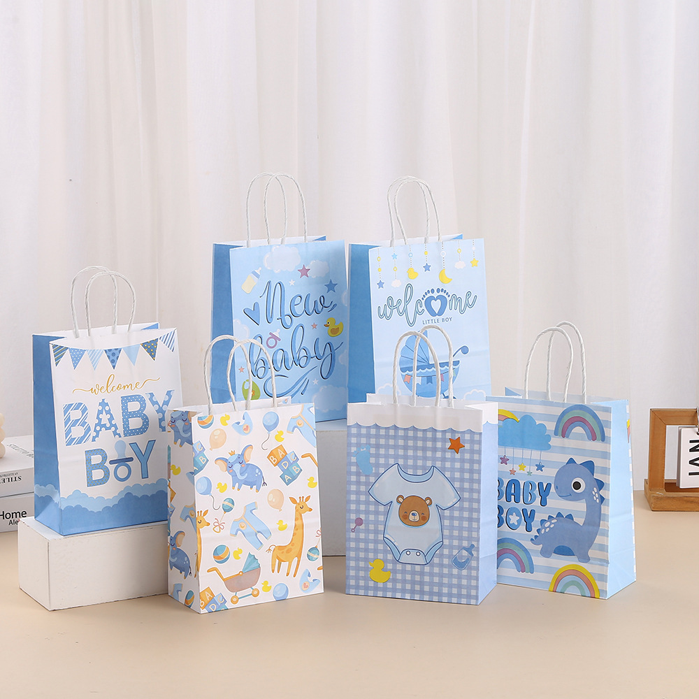 牛皮纸纸袋商场购物包装袋批发印花儿童手提袋logo礼物礼品袋子