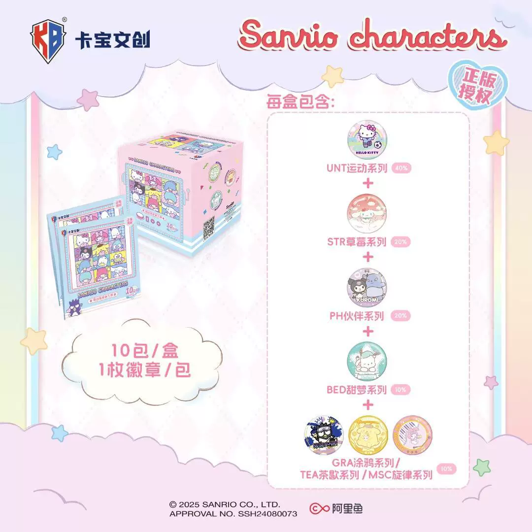 Kabao культурно-креативный Sanrio значок, ремесленный значок, третий выпуск, оригинал, мультяшный кулон, значок, подарок для девочки