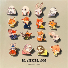 亚克力疯狂动物城胸针卡通朱迪尼克闪电树懒徽章包包装饰别针配饰