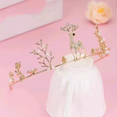 Celebridades de Internet Pastel de cumpleaños Decoración de la corona Adornos de la corona Reina infantil Corona de perlas Adornos de la corona Accesorios para sombreros para adultos