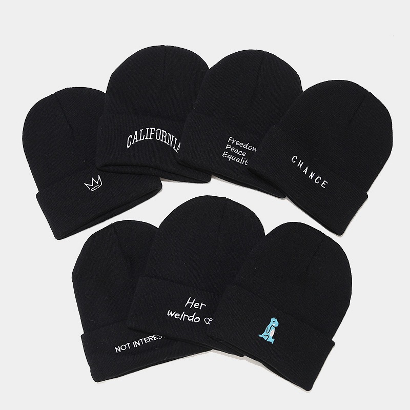 126g Weight Wool Cap Hats Type Daily Occasion Acrylic Material Letter, Rose Pattern Autumn Season Women'S Gender Embroidery Design Fashion Style Crimping Rim Women's Fashion Letter Rose Embroidery Crimping Wool Cap 1