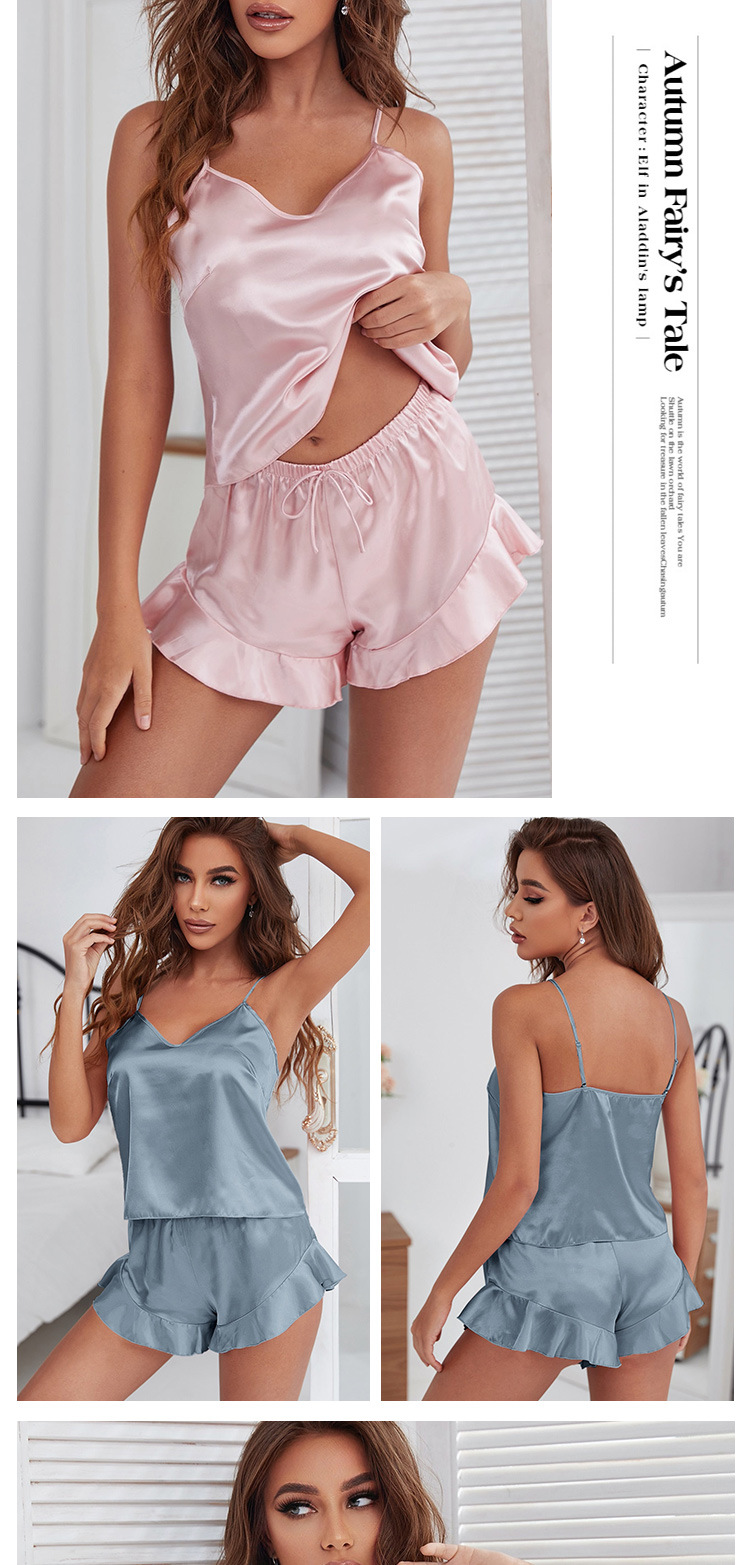 Dameskleding Danilin Ice Silk Zijden Pyjama Dames Sexy Jarretel Shorts Tweedelig pak Huiskleding Zomer Gesimuleerde Zijden Nachtjapon_voghion.com