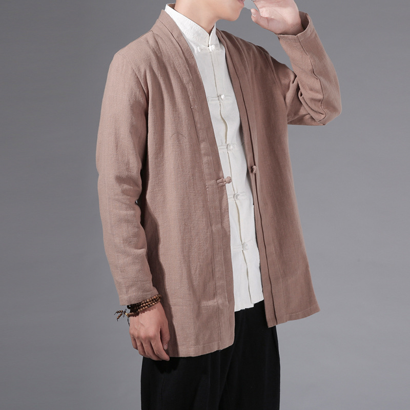 2021 otoño nuevo abrigo de hombre de estilo chino mejorado abrigo de estilo chino casual de longitud media gabardina de hombre al por mayor