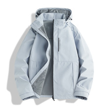 夹克男春季新款可脱卸连帽冲锋衣户外防风防水时尚登山服外套男装