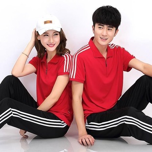 Square Dance Sportswear suit Women and Men's Three Bars Summer Short-sleeved Trousers Walking Performance Team Clothes Aerobics