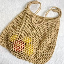 新款小众高级感镂空手工扇形草编包渔网包大容量编织女包网袋