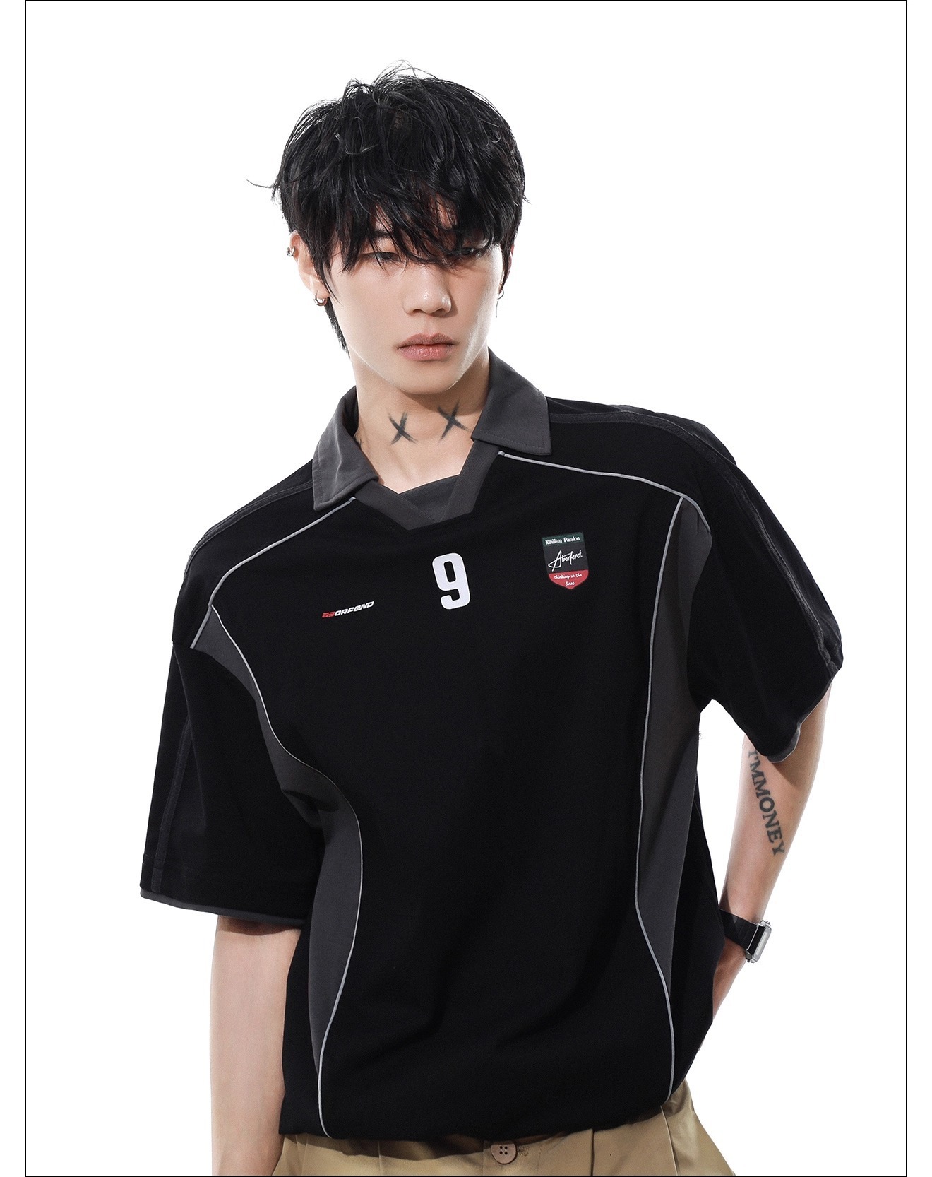 American College-style Letter Print Short-sleeve T-shirt For Men And Women, Summer Street Style Loose Casual Polo Shirt_viptrois.com