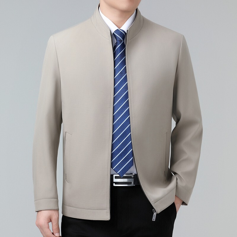 Counter Men's Mulberry Silk Jacket 25 Spring and Autumn Thick Non-ironing Men's Jacket Business Casual Leader Men's Jacket Counter Men's Mulberry Silk Jacket 25 Spring and Autumn Thick Non-ironing Men's Jacket Business Casual Leader Men's Jacket