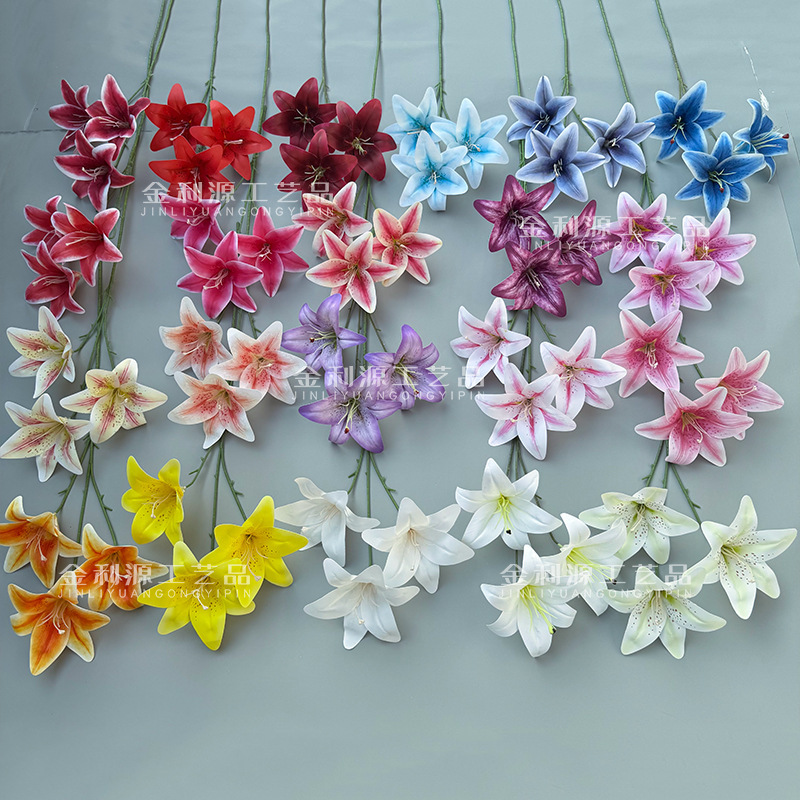 3D Printed Lily Artificial Flowers for Wedding Set Decoration, Affordable Floral Materials, Export Cross-Border Artificial Flowers 3D Printed Lily Artificial Flowers for Wedding Set Decoration, Affordable Floral Materials, Export Cross-Border Artificial Flowers