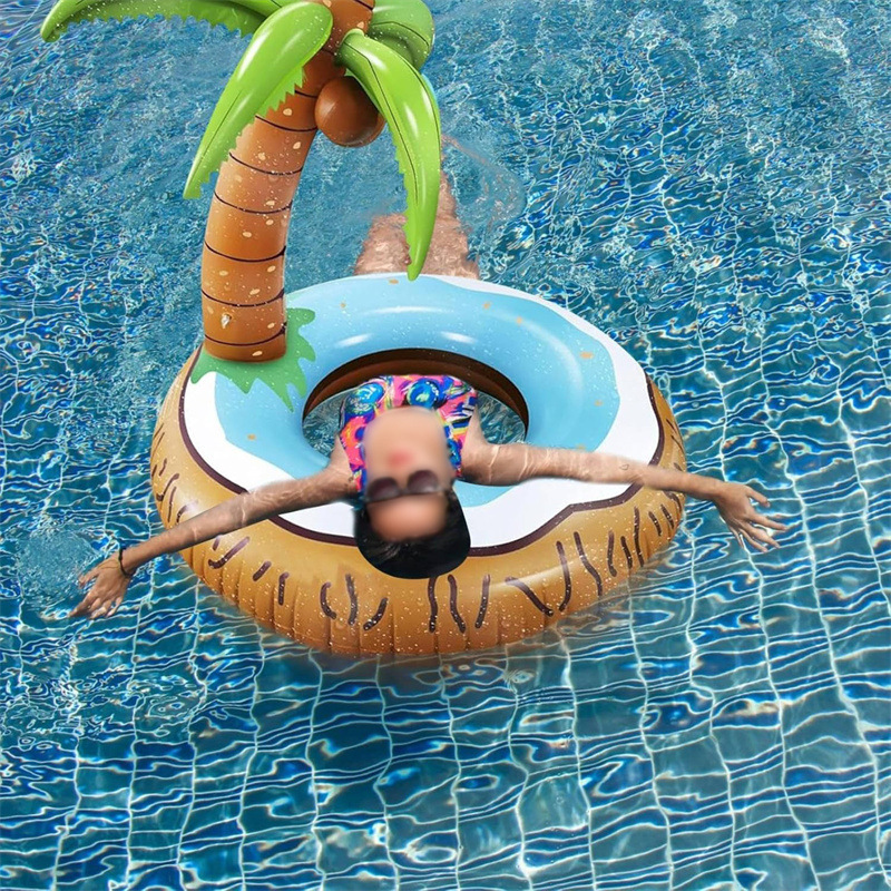 Inflatable Water Coconut Lounge Chair Green Plant Floating Swimming Ring Floating Row Party Fashion Water Game Props