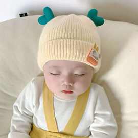 婴儿帽秋冬季韩国宝宝同款婴幼儿童帽可爱超萌宝宝毛线帽针织帽