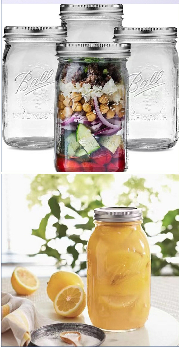 Wide Mouth Glass Sealed Storage Jar 710ml Overnight Oats Mason Cup Yogurt Cold Brew Pickle Bottle in use