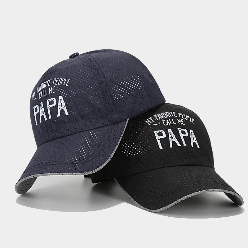 Papá al aire libre respirable malla sombrero de béisbol rápido secado letras retro sombrero de protección solar sombrero de primavera y verano sombrero deportivo