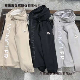 蒙家秋冬季新款时尚潮流休闲夹克连帽纯色立领青少年加棉夹克上衣