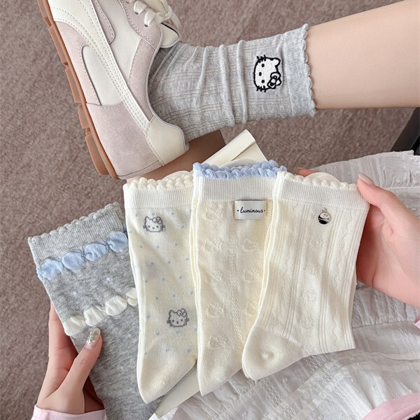 Seamless Summer Thin Cartoon Cat Socks, Korean-Style Ins Design, Full-Body Girly Spring and Autumn Cartoon Academy Style Slouch Socks Seamless Summer Thin Cartoon Cat Socks, Korean-Style Ins Design, Full-Body Girly Spring and Autumn Cartoon Academy Style Slouch Socks